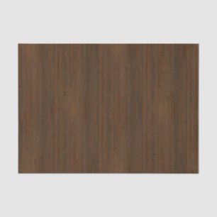 Dark Walnut Brown Bamboo Wood Grain Look Tissue Paper