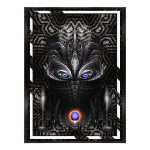 Dark Warrior Sculpture Fractal Art Photo Print