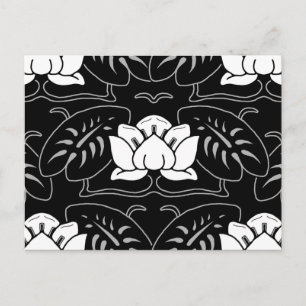 Dark Water Lily Motif Postcard