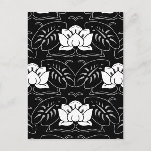 Dark Water Lily Motif Postcard