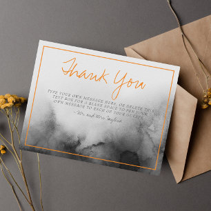 Dark Watercolor Halloween Wedding Thank You Card