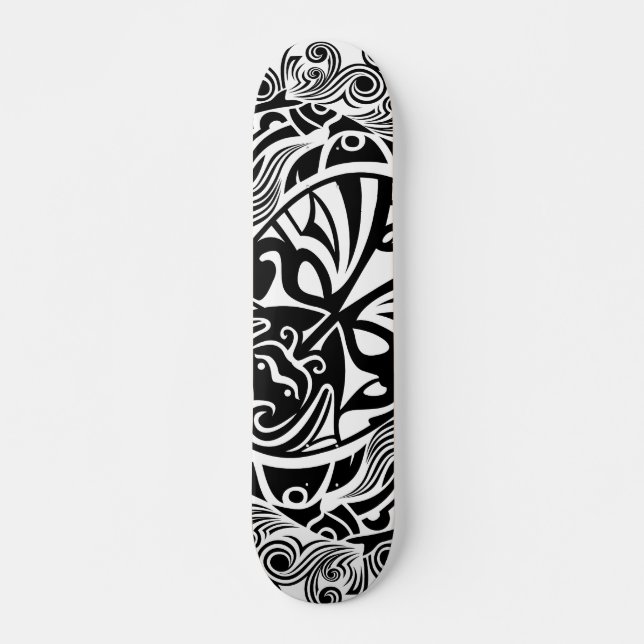 Dark Waters Mask Ocean Horror Skate Art Skateboard (Front)