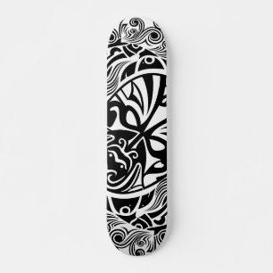 Dark Waters Tribal Mask Ocean Horror Art Skateboard