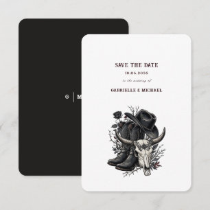 Dark Western Cowboy Gothic Simple Save The Date
