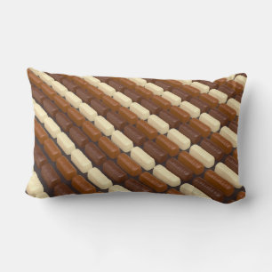 Dark, white and milk chocolate pralines lumbar cushion