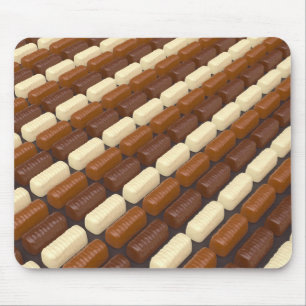 Dark, white and milk chocolate pralines mouse pad