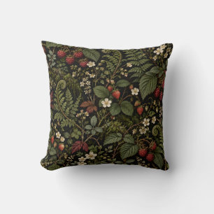 Dark Wild Berry Fern Botanical Cushion