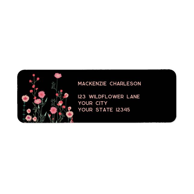 Dark Wildflower Boho Return Address (Front)