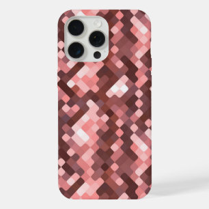 Dark Wine Red Mauve Taupe Blush Pink Pixels Art iPhone 15 Pro Max Case