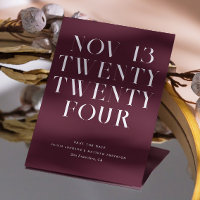 Dark Wine Wedding. Modern Minimalist Burgundy Plum