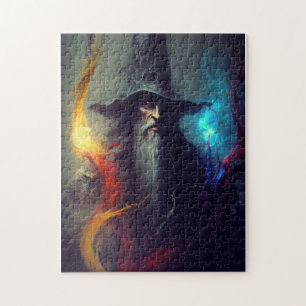 Dark Wizard Fantasy Puzzle Mage Art