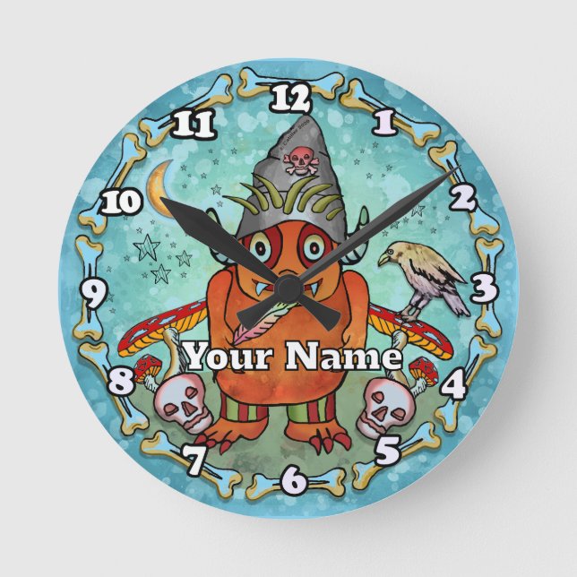Dark Wizard Monster Round Clock (Front)