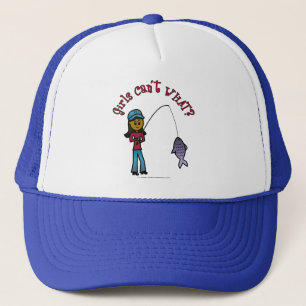 Dark Woman Fishing Trucker Hat