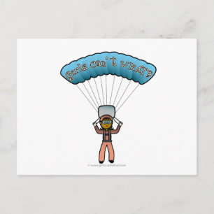 Dark Woman Sky Diving Postcard