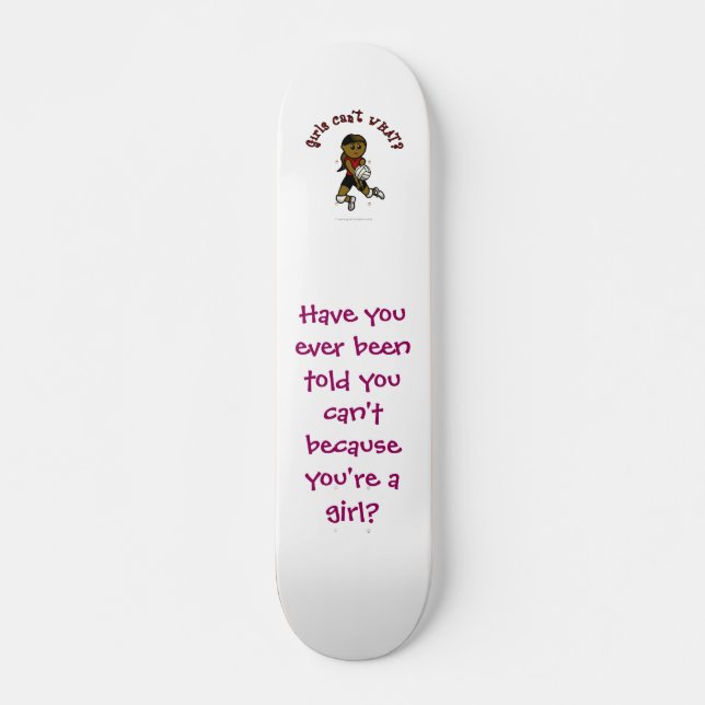 Dark Womens Volleyball in Red Uniform Skateboard (Front)