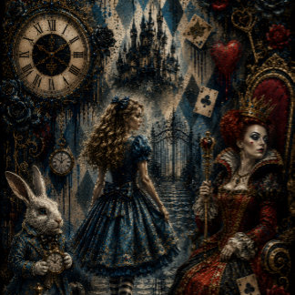 Dark Wonderland Alice and Queen decoupage Tissue Paper