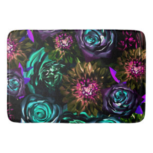 Dark Wonderland Bold Glamour Floral Flowers Bath Mat