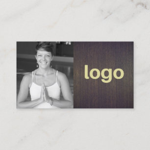 Dark Wood Add Logo Photo Card