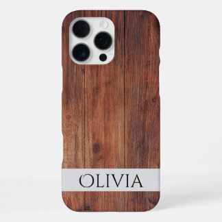dark wood and modern personalized iPhone 16 pro max case
