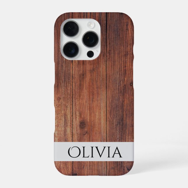 dark wood and modern personalized  iPhone case (Back)