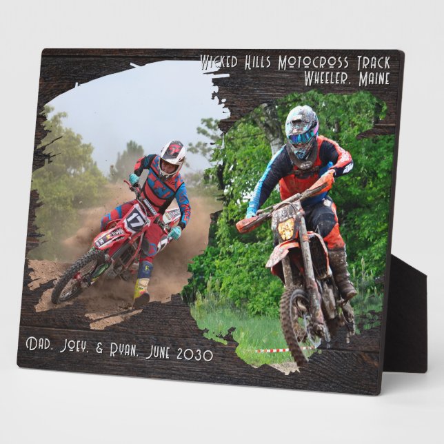 Dark Wood Brushstroke Photo Templates Plaque (Side)