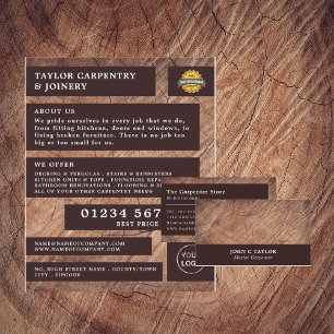 Dark Wood, Carpentry, Carpenter Business Card