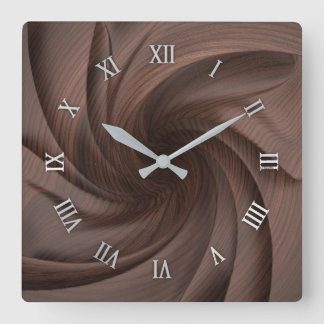 Dark wood design wall clock