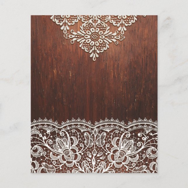 Dark Wood & Elaborate White Lace Scrapbook Paper (Front)