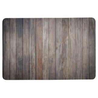 Dark wood floor mat