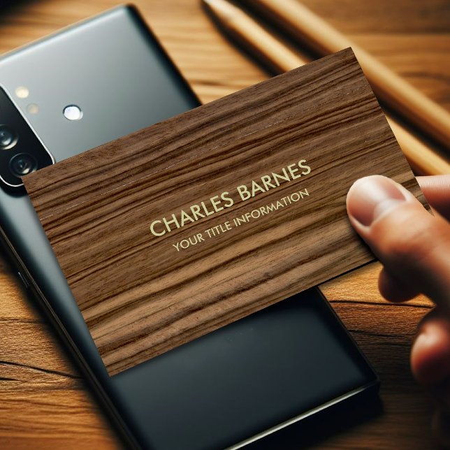 Dark Wood Grain Business Card (Creator Uploaded)