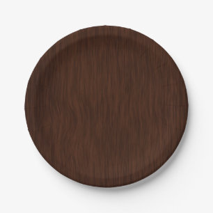 Dark Wood Grain Look Background Paper Plate