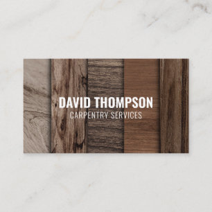 Dark Wood Grain Professional Carpenter Woodworker Business Card