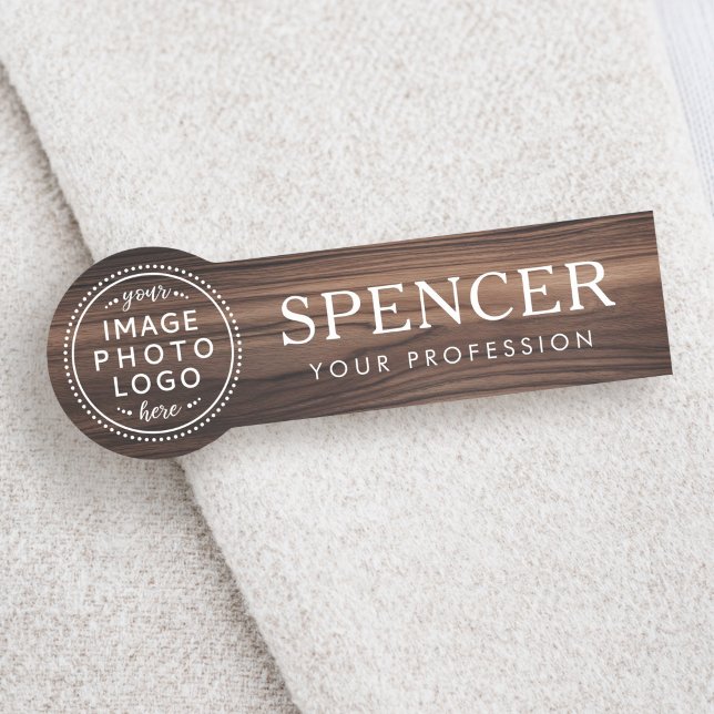 Dark wood look name title custom logo tag (Dark wood look name title custom logo tag)