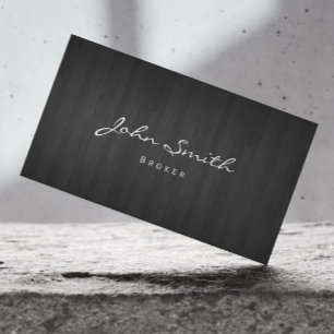 Dark Wood Real Estate Broker Business Card