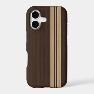 Dark Wood Stripes iPhone 5 Case - Surfboard Style