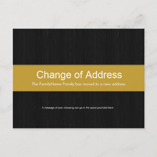 Dark Wood & Yellow Change of Address Postcard