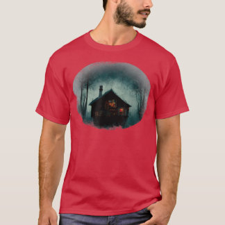 Dark Woodland Goth Cabin Horror Cottagecore Haunte T-Shirt