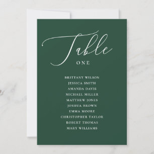 Dark Woodland Green Elegant Wedding Seating Chart Invitation