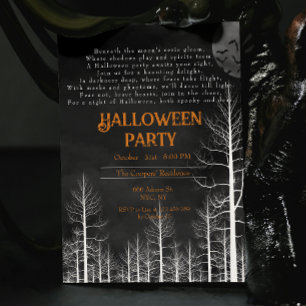 Dark Woods Poem Halloween Party Invitation