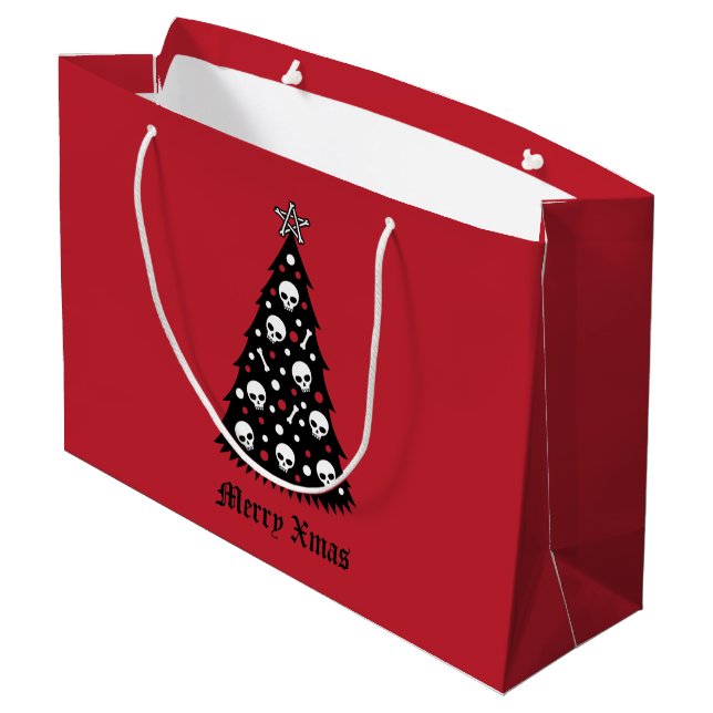 Dark Xmas Tree Large Gift Bag (Back Angled)