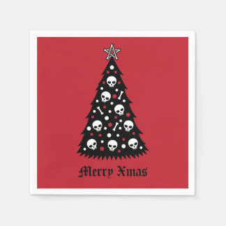 Dark Xmas Tree Napkin
