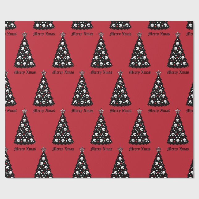 Dark Xmas Tree Wrapping Paper (Flat)