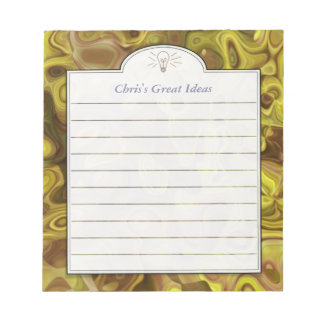 Dark Yellow Abstract Art Custom Idea List Notepad