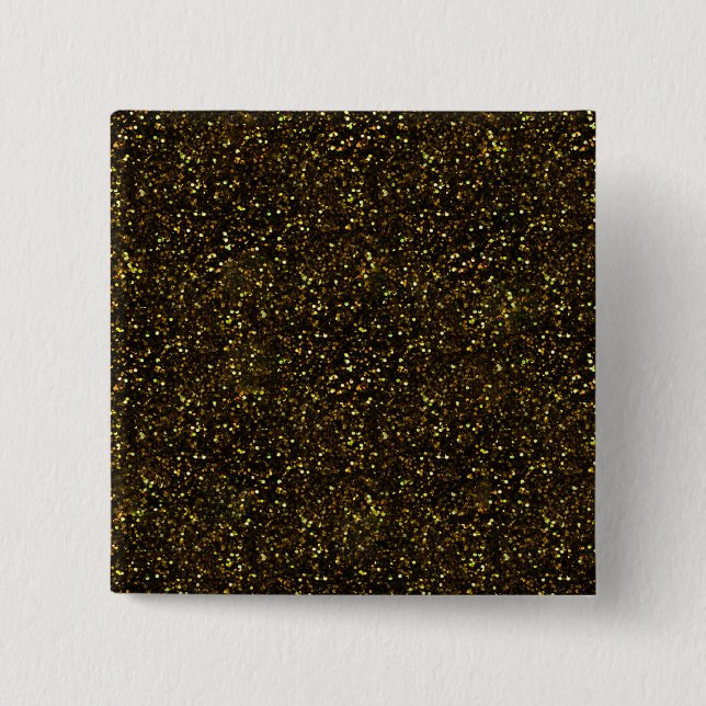Dark Yellow Gold Glitter 15 Cm Square Badge (Front)