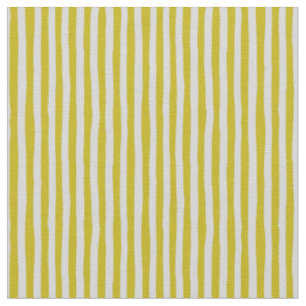 Dark Yellow & Light Gray Wonky Stripes Fabric