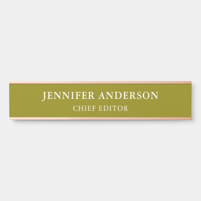 Dark Yellow Professional Modern Plain Minimalist Door Sign (Front)