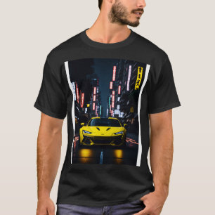 Dark Yellow Sports  in Japanese Neon City 1 T-Shirt