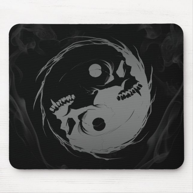 Dark yin yang religious Symbol Mouse Pad (Front)