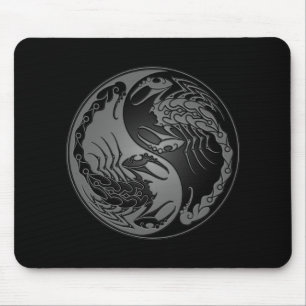 Dark Yin Yang Scorpions Mouse Pad