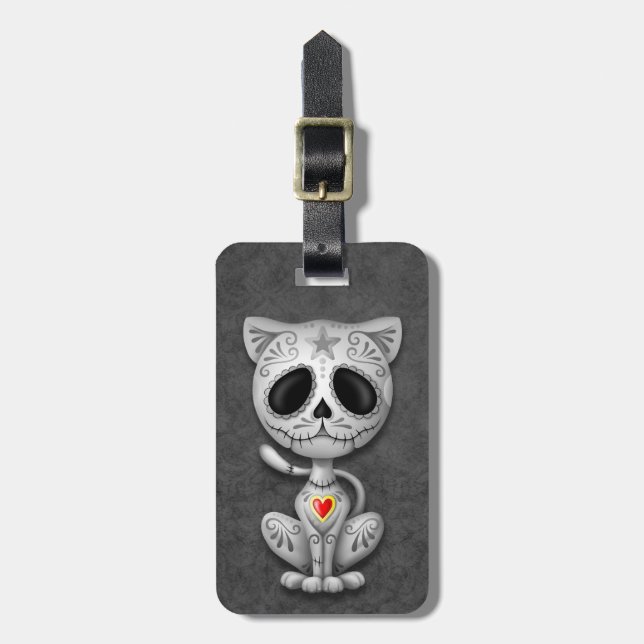 Dark Zombie Sugar Kitten Luggage Tag (Front Vertical)